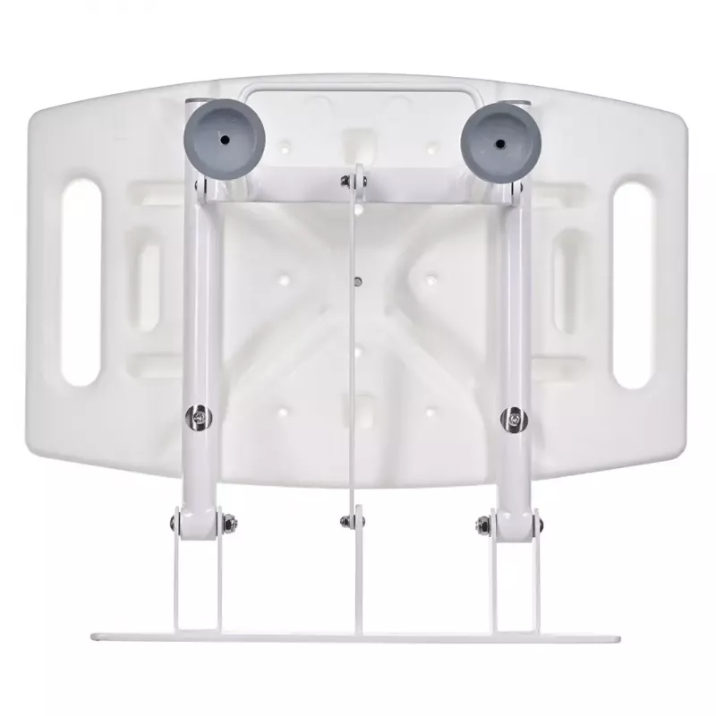 Wall-mounted folding shower chair ActionMed KP600AM — white, ergonomic seat, adjustable non-slip feet, 3 kg