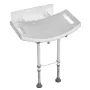 Wall-mounted folding shower chair ActionMed KP600AM — white, ergonomic seat, adjustable non-slip feet, 3 kg