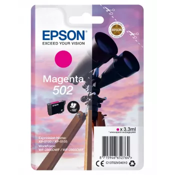 Epson Singlepack Magenta 502 Ink, Standard Yield, Magenta, Pigment-based ink, 3.3 ml, 1 pc(s), 165 pages