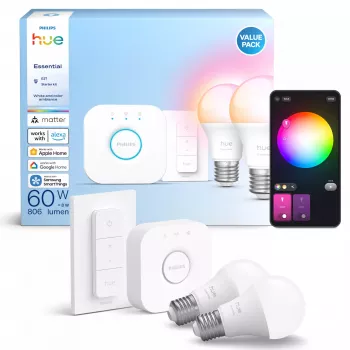 Smart LED bulb Philips Hue White and colour ambience E27 Bluetooth 8 W, 111 mm, 6 cm Ø (2-pack)