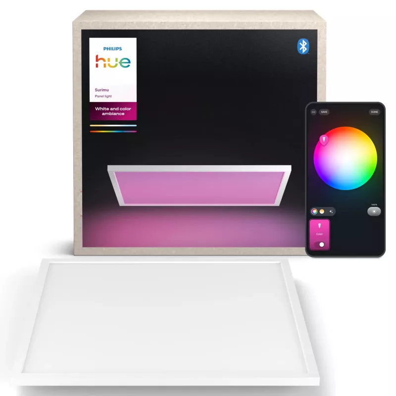 Square LED Panel Philips Surimu Square Panel, Bluetooth, White, Aluminium housing, 220–240V
