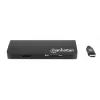 Manhattan USB-C Dock/Hub with Card Reader, Ports (x5): Ethernet, USB-A (3) and USB-C, 5 Gbps (USB 3.2 Gen1 aka USB 3.0), With Power Delivery (100W) to USB-C Port (Note additional USB-C wall charger and USB-C cable needed), Universal for all devices, Aluminium