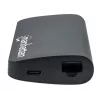 Manhattan USB-C Dock/Hub with Card Reader, Ports (x5): Ethernet, USB-A (3) and USB-C, 5 Gbps (USB 3.2 Gen1 aka USB 3.0), With Power Delivery (100W) to USB-C Port (Note additional USB-C wall charger and USB-C cable needed), Universal for all devices, Aluminium