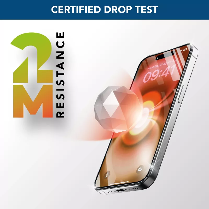 Cellularline Fortified Xtreme Glass - iPhone 16 Ultra-protective tempered glass with reinforced edges, easy to apply and ultra-resistant