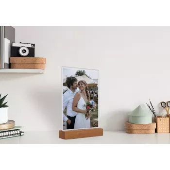 Sign holder Sigel TA256 A4 Acrylic Wood Brown Transparent