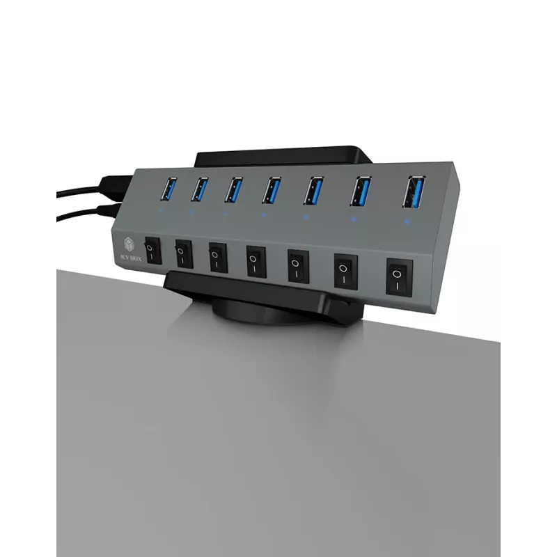 ICY BOX IB-MSA106-HH Passive holder USB hub Black