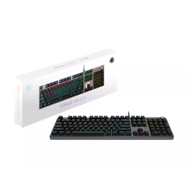 Gaming Keyboard MSI FORGE GK310 RED DE Mechanical USB QWERTY Black