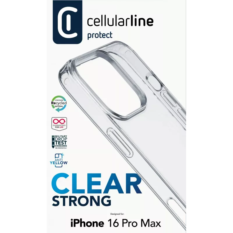 Cellularline Clear Protect - iPhone 16 Pro Max Hard case with rubber edges