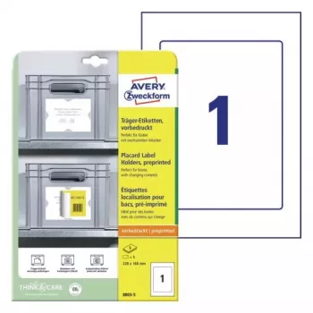 Avery Placard Label Holders A4 Light Grey 22x16cm 5 Labels