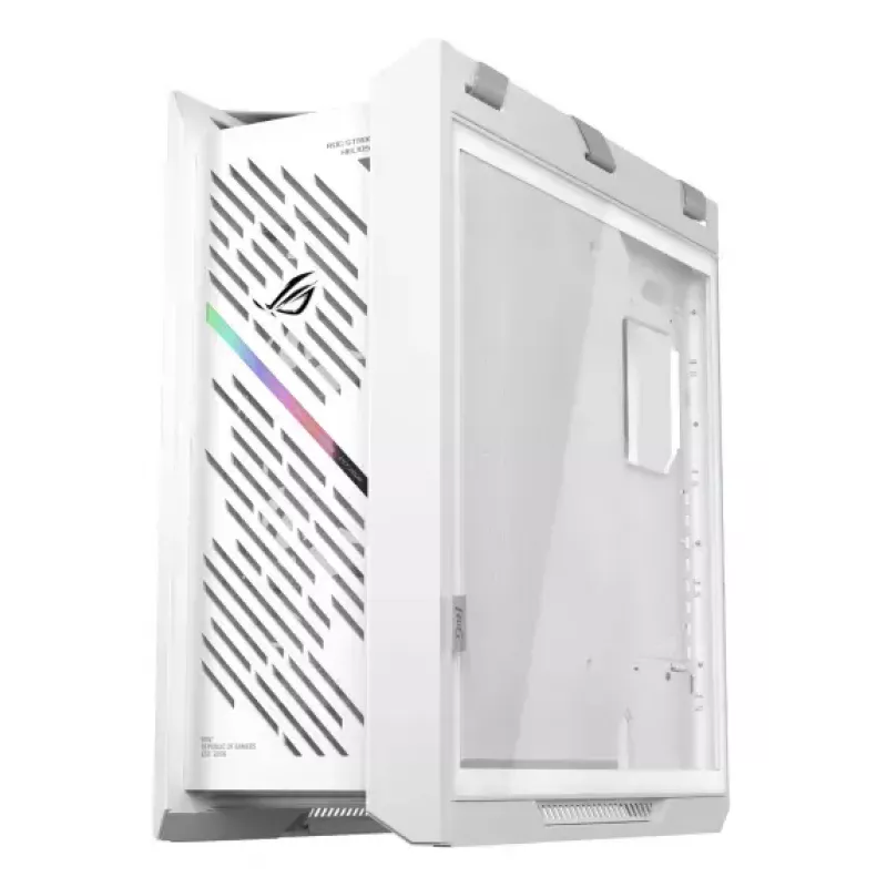 PC Case ASUS ROG Strix Helios II Midi Tower White — supports EATX/ATX/Micro‑ATX/Mini‑ITX, 3x140mm front + 1x140mm rear, 2×3.5 inch + 4×2.5 inch bays, tempered glass