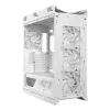 PC Case ASUS ROG Strix Helios II Midi Tower White — supports EATX/ATX/Micro‑ATX/Mini‑ITX, 3x140mm front + 1x140mm rear, 2×3.5 inch + 4×2.5 inch bays, tempered glass
