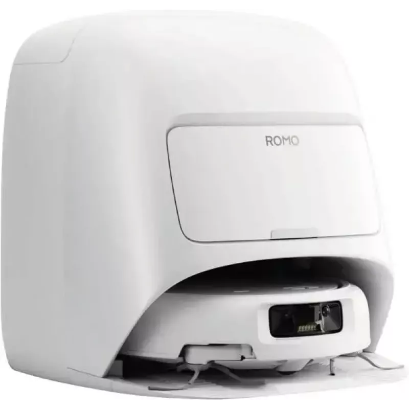 Robot vacuum and mop DJI ROMO S (Water Tank Version) — White, 4.4 kg, 0.26 L dust, 4 L clean / 3.2 L dirty water tanks, 5000 mAh