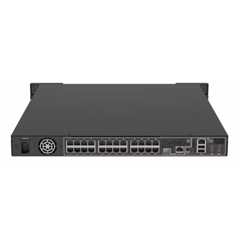 Network Video Recorder AXIS S2224 Mk II 1U Black — 24 channels, up to 7680×4320, 6 TB HDD, 256 GB SSD, RAID 0/1/10