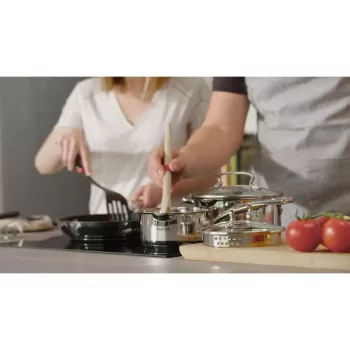 Boiling pan set Tefal Duetto+ G719S7, stainless steel, 7 pcs (saucepans Ø16/20/24 cm, casserole Ø16 cm), induction, lids, ovenproof to 250°C