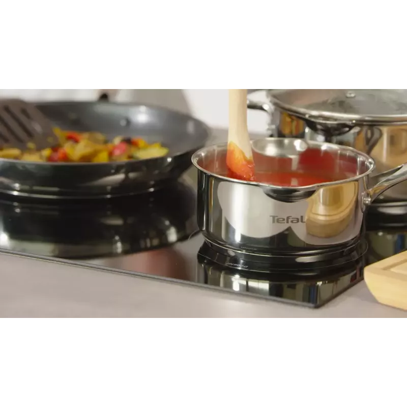 Boiling pan set Tefal Duetto+ G719S7, stainless steel, 7 pcs (saucepans Ø16/20/24 cm, casserole Ø16 cm), induction, lids, ovenproof to 250°C
