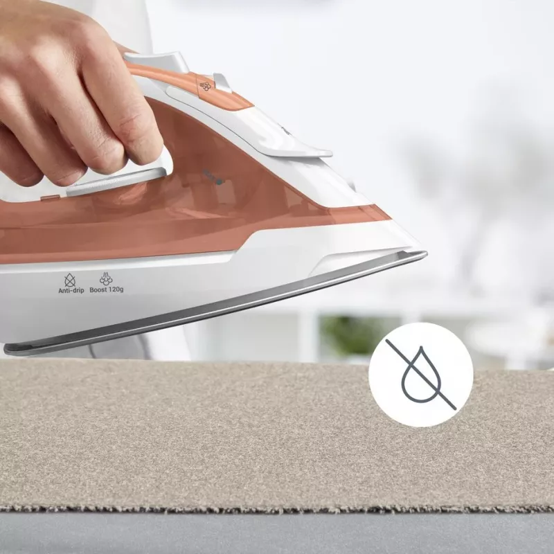 Tefal Virtuo 30 FV2C40E0 iron Dry & Steam iron Ceramic soleplate 2000 W Peach, White