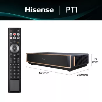 Projector HISENSE PT1 3D Smart TV, 16:9 native, Wi‑Fi & Ethernet, HDR (HLG), HDMI 2.0/2.1, Black