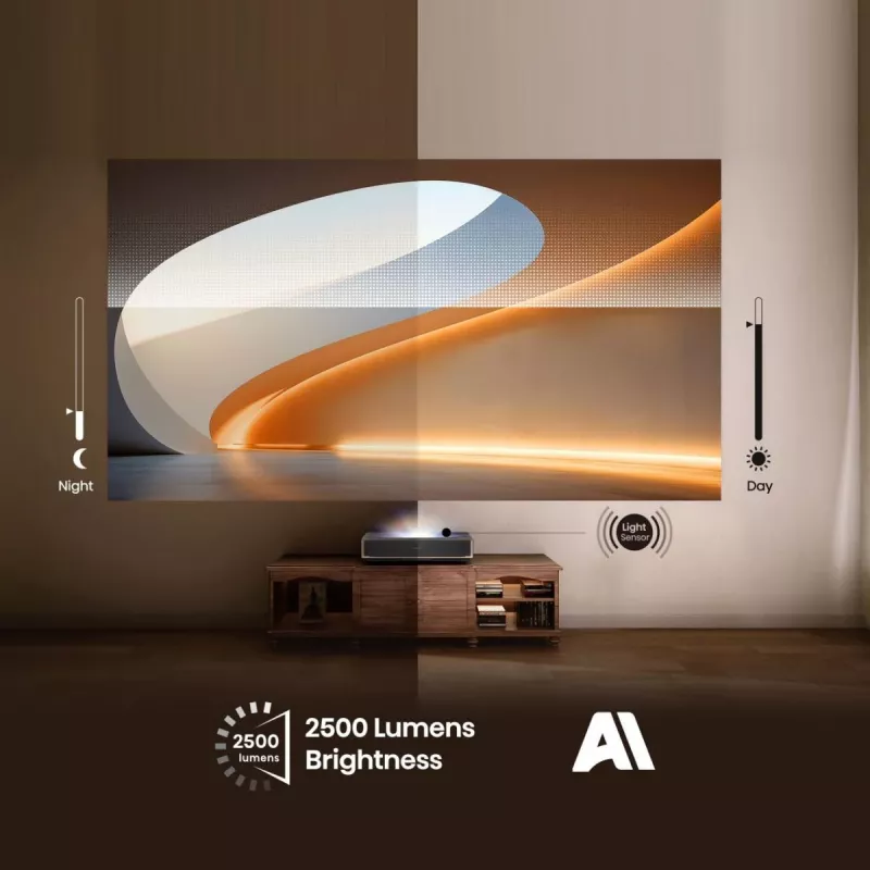 Projector HISENSE PT1 3D Smart TV, 16:9 native, Wi‑Fi & Ethernet, HDR (HLG), HDMI 2.0/2.1, Black