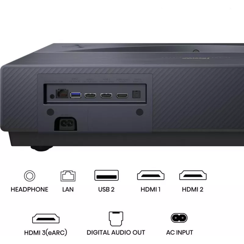 Projector HISENSE PT1 3D Smart TV, 16:9 native, Wi‑Fi & Ethernet, HDR (HLG), HDMI 2.0/2.1, Black