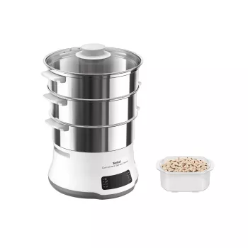 Tefal Convenient Series Deluxe VC502D steam cooker 3 basket(s) Countertop 900 W Stainless steel, White