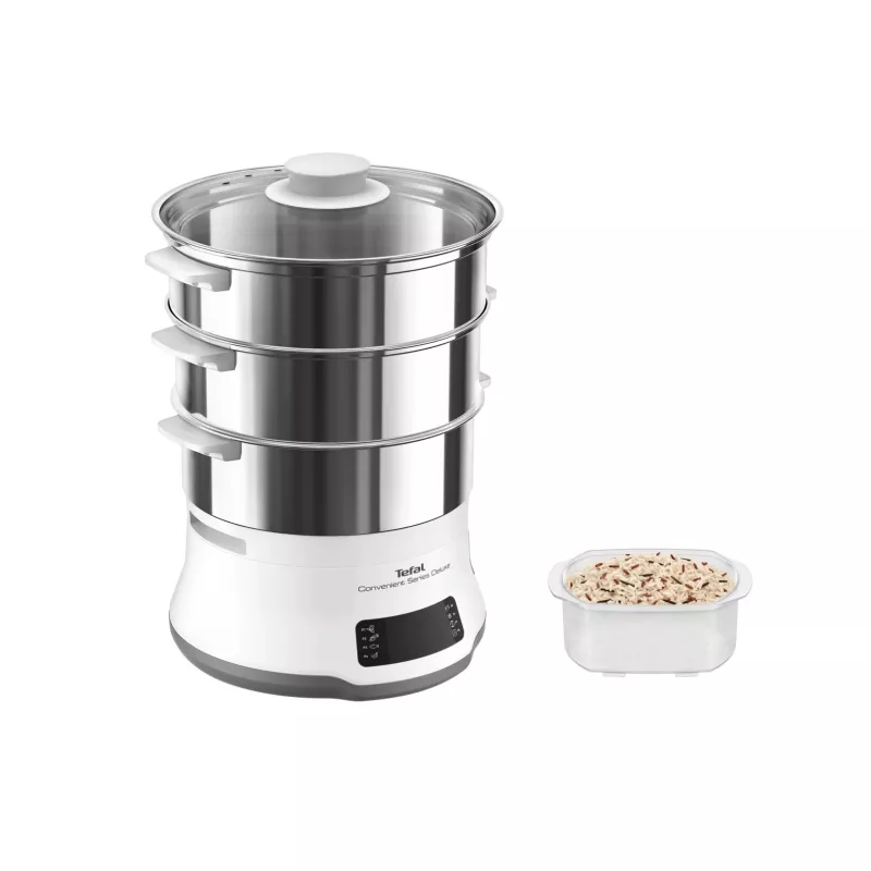 Tefal Convenient Series Deluxe VC502D steam cooker 3 basket(s) Countertop 900 W Stainless steel, White