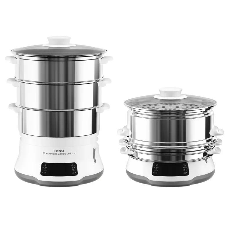 Tefal Convenient Series Deluxe VC502D steam cooker 3 basket(s) Countertop 900 W Stainless steel, White
