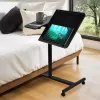 Mobile height-adjustable portable desk stand MACLEAN MC-121 B — adjustable height, tilt, castor wheels, 30 kg load, black