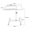 Mobile height-adjustable portable desk stand MACLEAN MC-121 B — adjustable height, tilt, castor wheels, 30 kg load, black