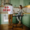 Mobile height-adjustable portable desk stand MACLEAN MC-121 B — adjustable height, tilt, castor wheels, 30 kg load, black