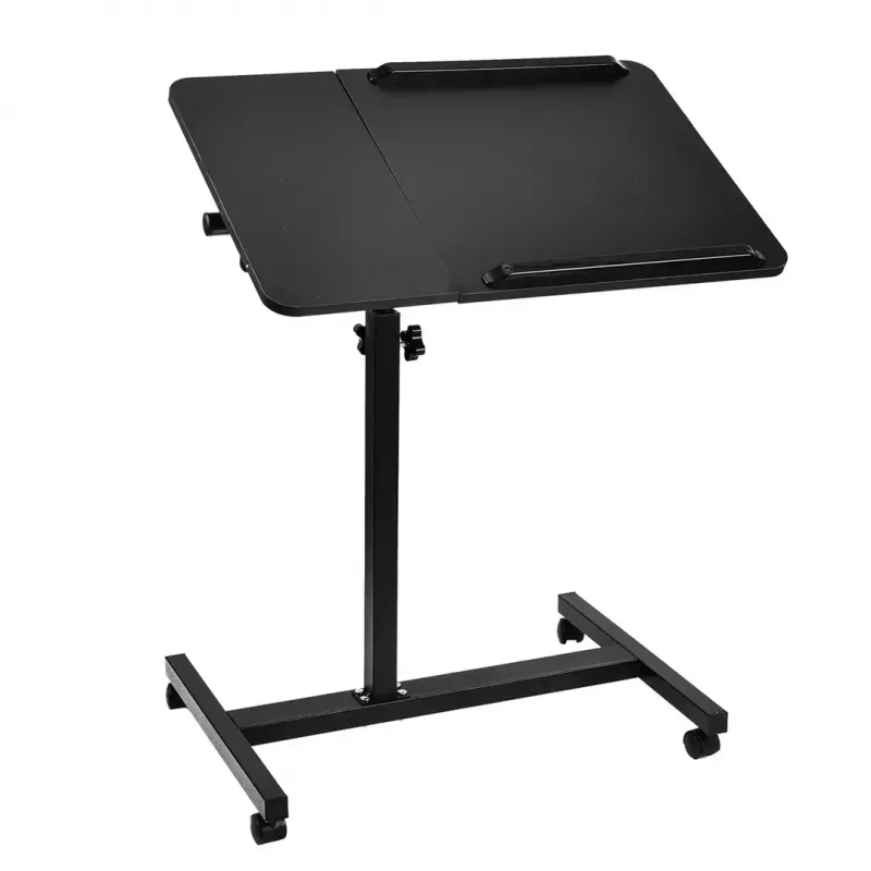 Mobile height-adjustable portable desk stand MACLEAN MC-121 B — adjustable height, tilt, castor wheels, 30 kg load, black