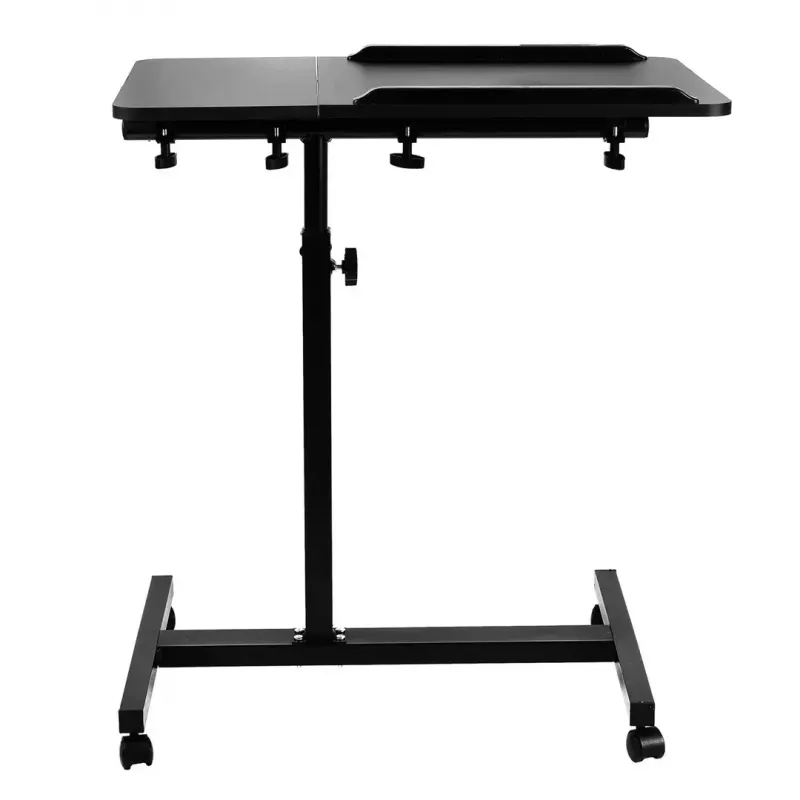 Mobile height-adjustable portable desk stand MACLEAN MC-121 B — adjustable height, tilt, castor wheels, 30 kg load, black