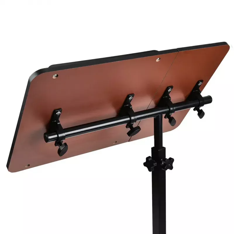 Mobile height-adjustable portable desk stand MACLEAN MC-121 B — adjustable height, tilt, castor wheels, 30 kg load, black