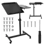 Mobile height-adjustable portable desk stand MACLEAN MC-121 B — adjustable height, tilt, castor wheels, 30 kg load, black