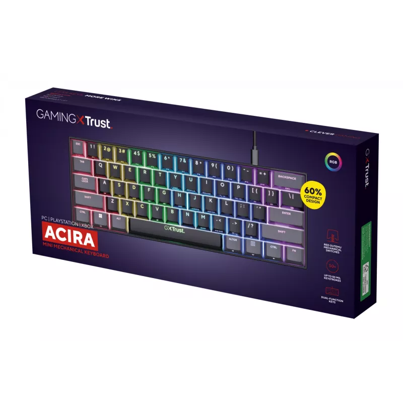 Trust GXT 867 Acira keyboard Gaming USB QWERTY US English Black