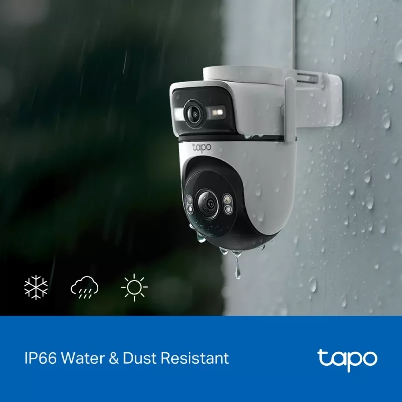 TP-Link Tapo Outdoor Dual Lens Pan/Tilt Security Camera, IP security camera, Outdoor, Wired & Wireless, Ceiling/Wall/Pole, White, Spherical