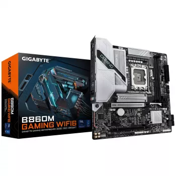 Motherboard GIGABYTE B860M GAMING WIFI6 — Micro ATX, LGA 1851, DDR5 up to 9066MHz, 2 DIMM, PCIe 5.0, 2.5GbE, Wi‑Fi 6E