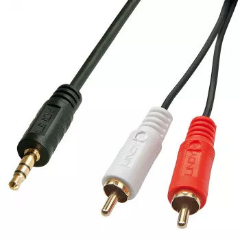 Lindy 3m Premium Phono To 3.5mm Cable, 2 x RCA, Male, 3.5mm, Male, 3 m, Black