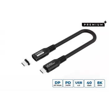USB4 Gen 3x2 USB-C to USB-C cable MicroConnect MC-LS-USB4CC0.15, 0.15 m, black