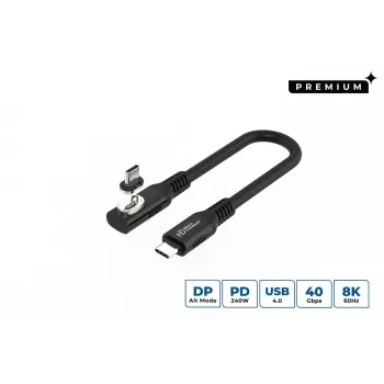 USB4 Gen 3x2 USB-C to USB-C cable MicroConnect MC-LS-USB4CC0.15-A — 0.15 m, black