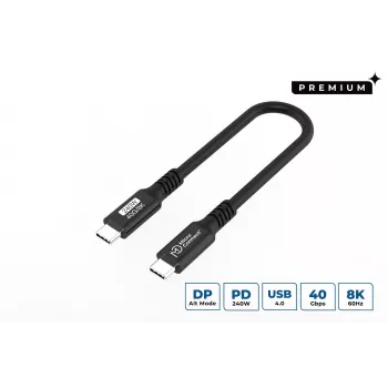 Microconnect USB4CC015-240W USB cable USB4 Gen 3x2 0.15 m USB C Black