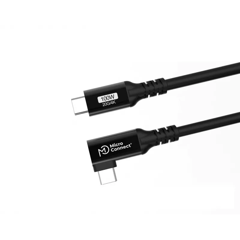 USB-C to USB-C cable MicroConnect USB3.2CC015-A, USB 3.2 Gen 2x2, 20 Gbit/s, 0.15 m, black