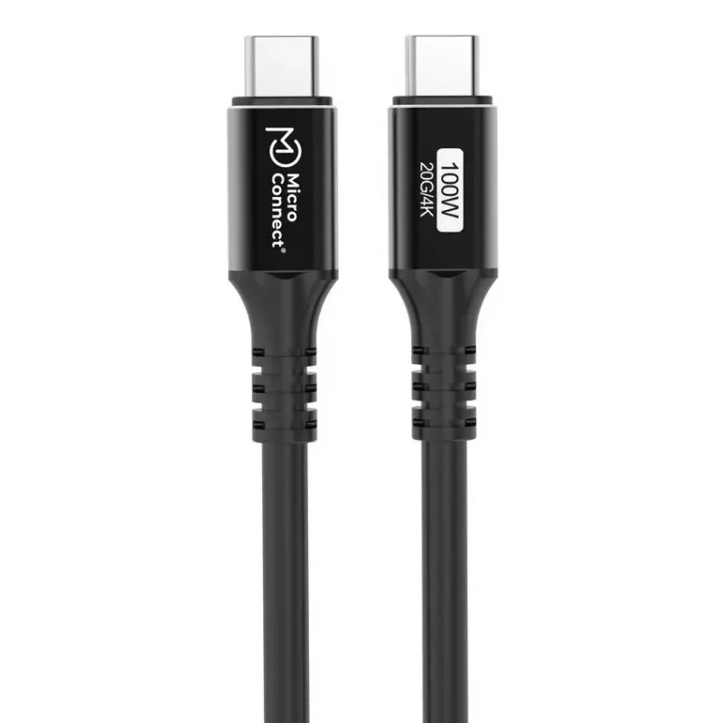 USB-C to USB-C cable MicroConnect USB3.2CC015 — USB 3.2 Gen 2x2, 0.15 m, black