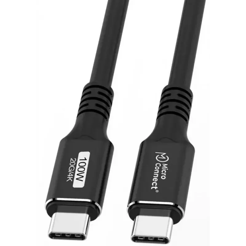 USB-C to USB-C cable MicroConnect USB3.2CC015 — USB 3.2 Gen 2x2, 0.15 m, black