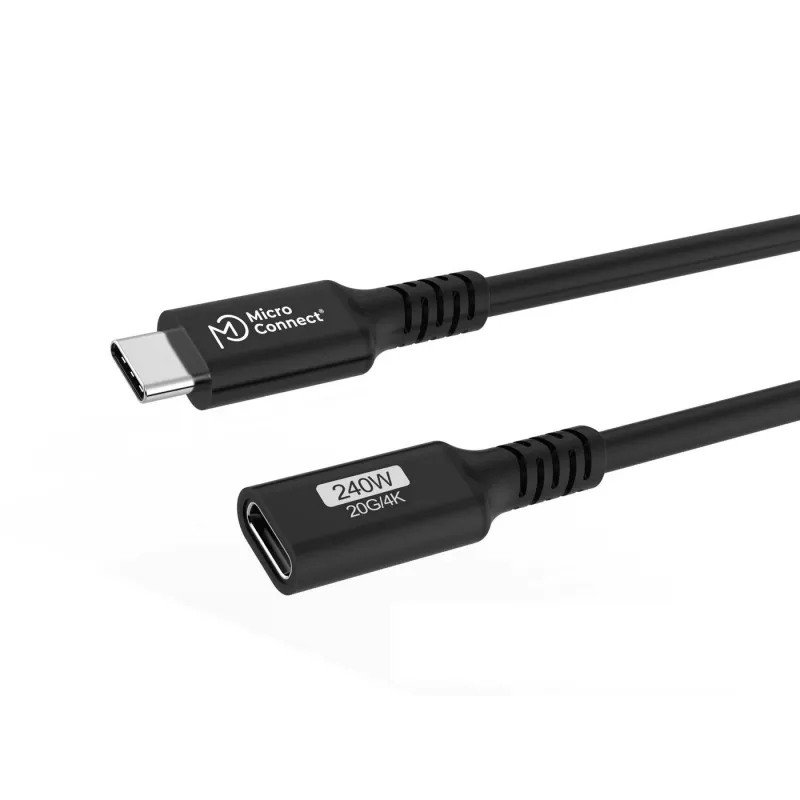 USB-C to USB-C cable MicroConnect USB3.2CC015EX, USB 3.2 Gen 2x2, 0.15 m, black