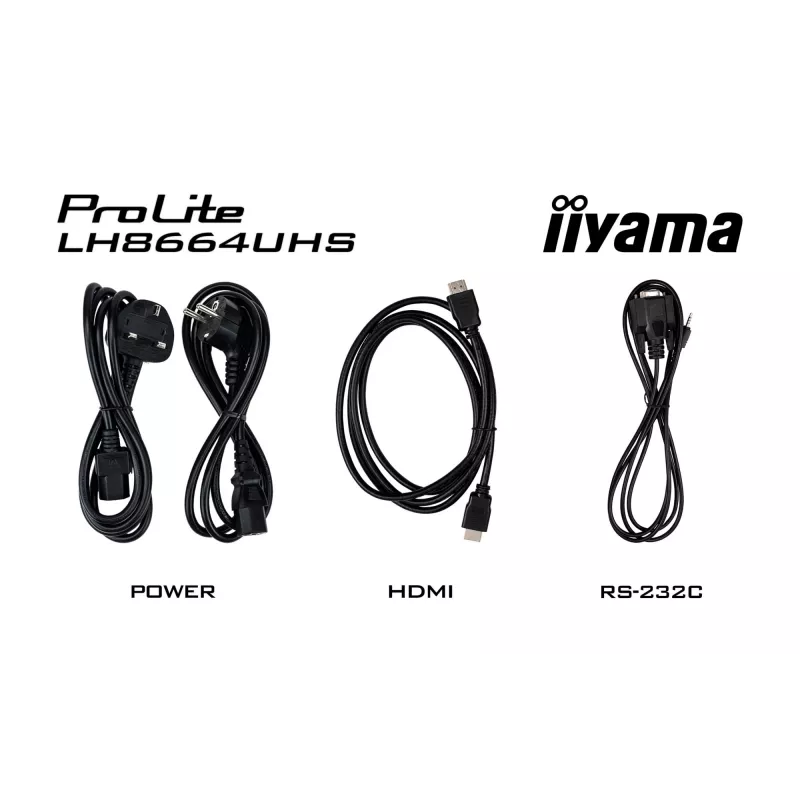 Digital signage flat panel IIYAMA LH8664UHS-B3AG — 85.6 inch (2.17 m) 3840x2160 4K IPS, 450 cd/m², Wi‑Fi, Android, 24/7, Black