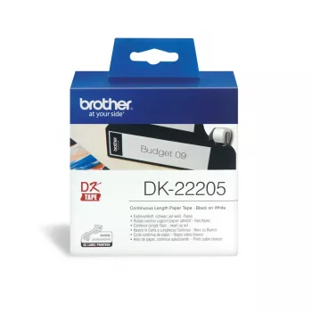 Continuous label Brother DK22205 Black on White 6.2cm x 30.48m