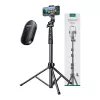 Selfie stick UGREEN LP680 Bluetooth with remote, extension up to 1.7 m, max height 180 cm, universal compatibility, black