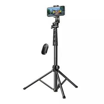 Selfie stick UGREEN LP680 Bluetooth with remote, extension up to 1.7 m, max height 180 cm, universal compatibility, black