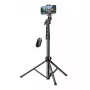 Selfie stick UGREEN LP680 Bluetooth with remote, extension up to 1.7 m, max height 180 cm, universal compatibility, black