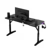 Adjustable-height gaming desk huzaro Hero 3.6 RGB Black — 1400×600 mm, height 560–790 mm, RGB lighting, H-legs